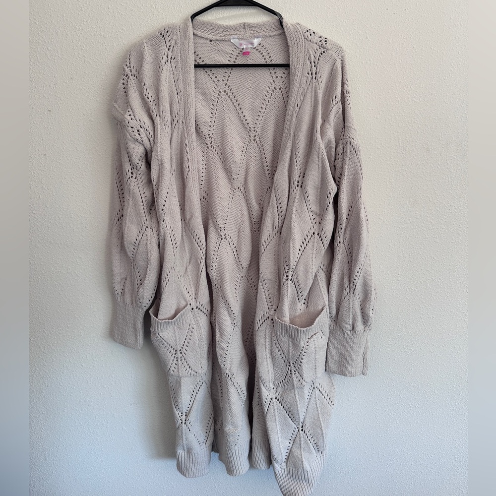 No Boundaries Cream Open-Front Cardigan